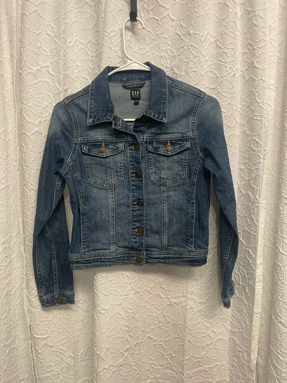 Gap Kids Blue Denim Jean Jacket XL Regular Youth Boys Girls Classic Trucker